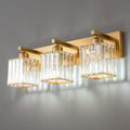 Modern Bathroom Vanity Light 3-Lights Gold Crystal Bathroom Wall Light Vanity Light Fixtures，20.47-inch Modern Minimalist Design-Ruum Studio Home