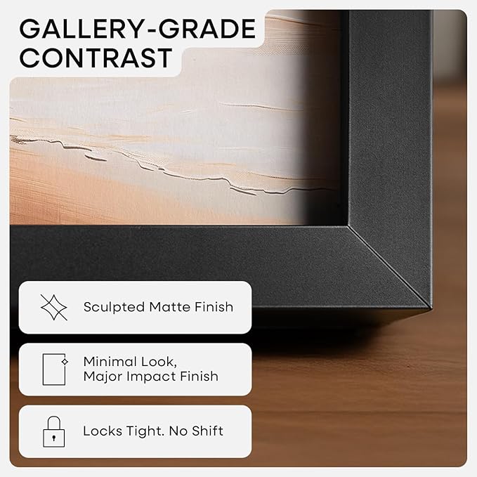Homeforia 8x12 Picture Frame Black, High End Metal 8 x 12 Poster Frames with Mat 6 by 8 for Photo, 12x8 Frame Matted to 6x8 inch Print, 8by12 Wall or Tabletop Frame, Tempered Glass, Wall Kit, Set of 1-Ruum Studio Home