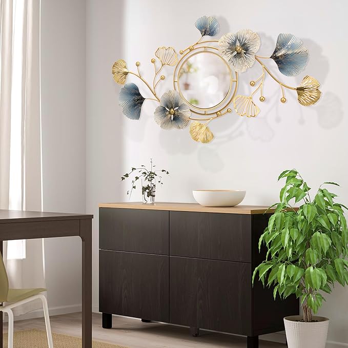 Lucky Monet Wall Art Decor Large Metal Wall Art Modern Geometric Circular Decor Wall Sculptures Wall Hanging Decoration for Living Room Dinning Room Bedroom Entryway Kitchen (Style 3)-Ruum Studio Home