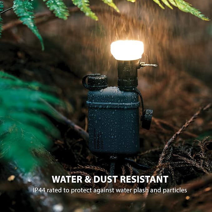 ELECOM NESTOUT Outdoor Camping LED Lantern w/ Mini Tripod, Dimmable USB Powered Soft LED Light, IP44 Water Dust Resistant, 10-350 Lumen, Portable Lamp for NESTOUT Power Bank, Black (LAMP-1)-Ruum Studio Home