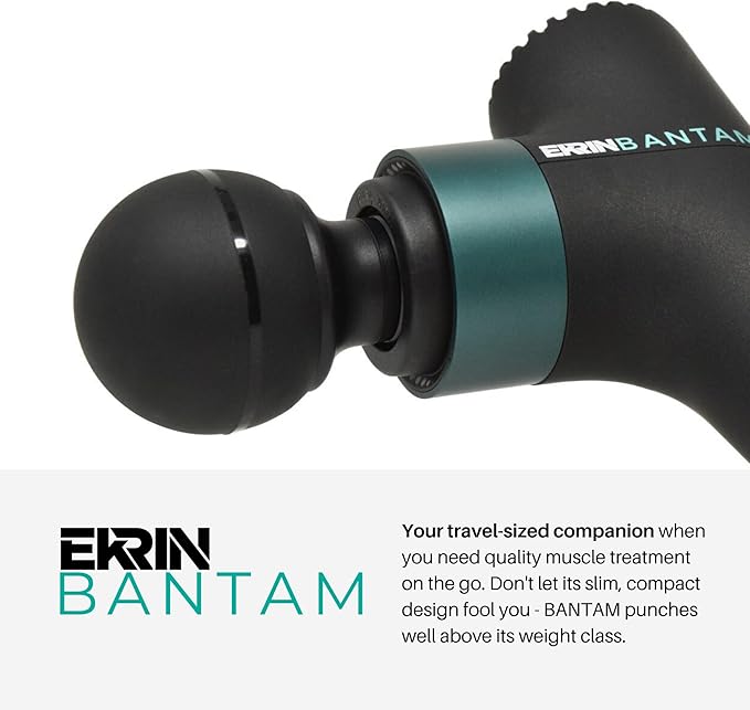 Ekrin Athletics Bantam Mini Massage Gun - Compact Deep Tissue Muscle Massager with Adjustable Speeds & 4 Attachments - Long Battery Life, Lightweight, Travel Friendly-Ruum Studio Home