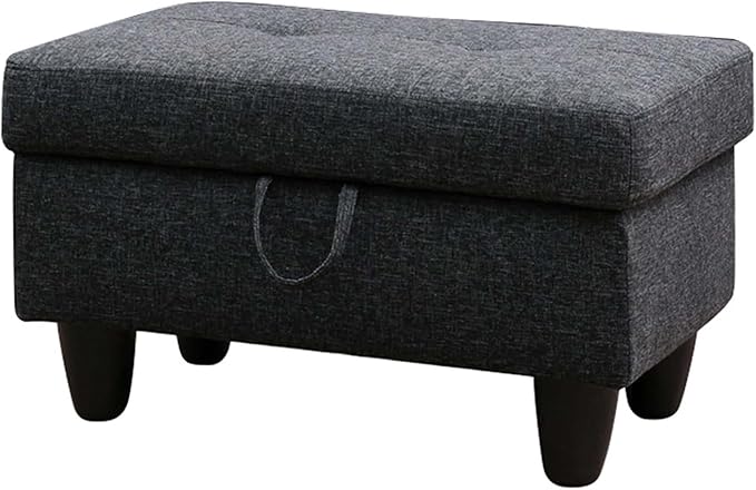 Ottoman Rectangular Storage Ottoman Bench, Footrest Stool Footstool with Lid for Living Room, Bedroom, Entryway, Brown, 28.5"x19"x17.5"-Ruum Studio Home