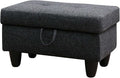 Ottoman Rectangular Storage Ottoman Bench, Footrest Stool Footstool with Lid for Living Room, Bedroom, Entryway, Brown, 28.5"x19"x17.5"-Ruum Studio Home