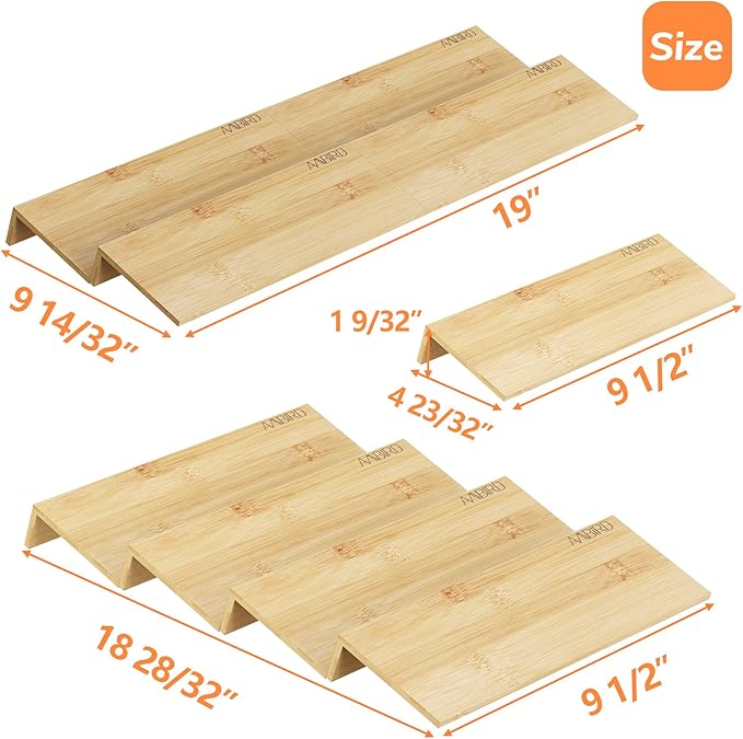 AMBIRD Bamboo Spice Drawer Organizer with Non-slip Mat,4 Tier Jar Spice Rack Tray 9.5'',Seasoning Organizer for Kitchen,Cabinet,Drawers,Countertop-Ruum Studio Home