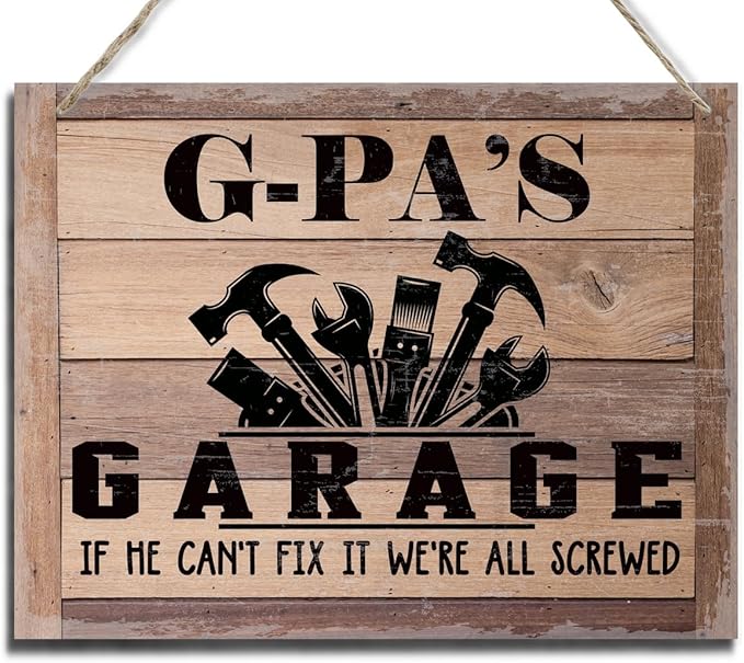 Rustic Wood Sign - Father's Day & Grandpa's Gift - Decor Hanging Wall Art - 'If He Can't Fix It...'-Ruum Studio Home