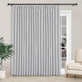 Macochico 120”Wx102”L 100% Blackout Linen Curtains Pinch Pleated Thermal Panels for Sliding Door Bedroom Living Room Farmhouse Shabby Chic Silver Grey Burlap Curtains with Tieback 1 Panel-Ruum Studio Home