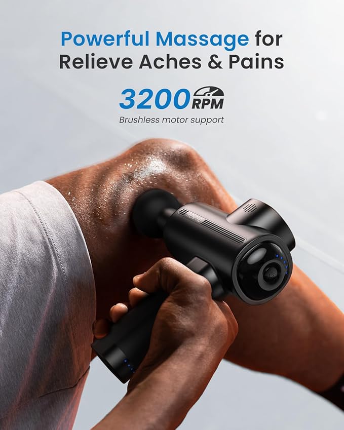RENPHO Active Massage Gun Deep Tissue, Percussion Handheld Muscle Massager for Body Neck Pain Relief, Portable Electric Mini Back Massagers with Carry Case for Athletes Men Women-Ruum Studio Home