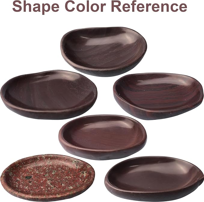 Handmade Decorative Bowl - Natural River Stone Pebble Artisan Crafted Serving Dish | 4-6 Inch Unique Decorative Tray for Home Centerpiece, Jewelry Holder (Deep Red)-Ruum Studio Home