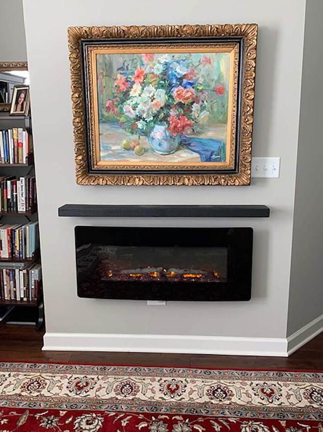 joelsantiques 36 Inch Wooden Floating Shelves for Wall - 36x6x2 in - Made of Natural Wood - Long Heavy Duty Rustic Wall Shelves for Bedroom - Perfect for Living Room, Kitchen - Black-Ruum Studio Home