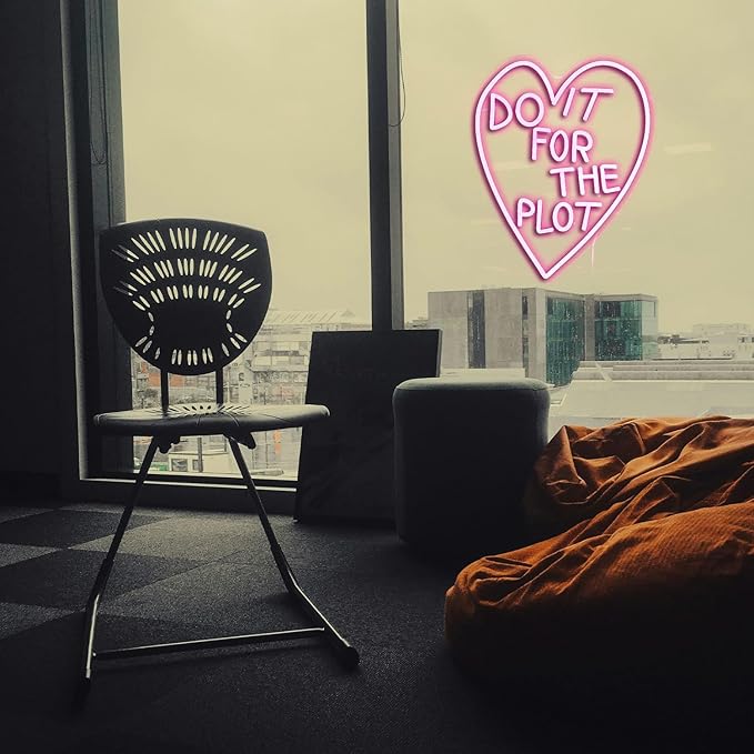 Do It For The Plot Neon Sign Dimmable Pink Words Neon Light for Wall Decor USB Led Heart Neon Light Sign for Bedroom Living Room Wedding Party Bar Neon Sign-Ruum Studio Home