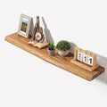 Axeman 40 inch Floating Shelves for Wall - 8'' D Live Edge Rustic Solid Elm Wood Floating Shelves Wall Mounted, Wall Shelves with Invisible Bracket for Living Room Bedroom Kitchen, 1 Pc Natural-Ruum Studio Home