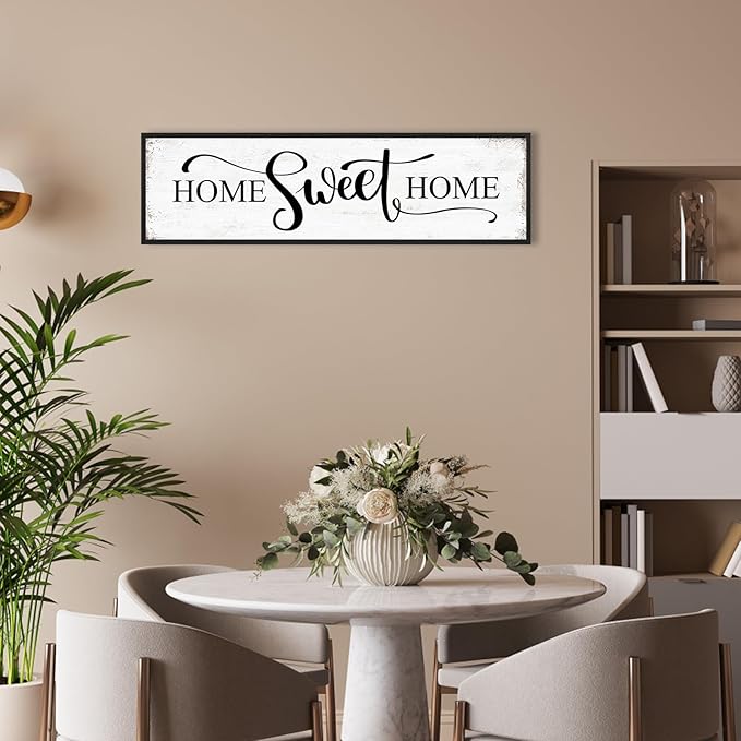 HLJ ART Home Sweet Home Wall Decor Above Bed 16"x48" Framed Large Bedroom Signs Decor for Master Family Room Living Room Dining Room,Modern Farmhouse Ructic Home Sign Behind Couch Wall Decor-Ruum Studio Home