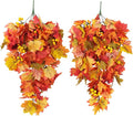 RECUTMS Fall Leaves Hanging Plant Artificial Fall Leaves Garland with Berry Fake Autumn Wall Hanging Leaf Vines for Home Halloween Party Door Frame Fireplace Decoration(Orange with Berry)-Ruum Studio Home
