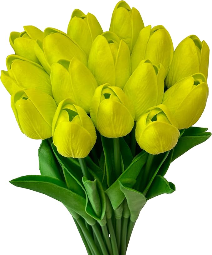 Fake Tulips Flowers 15 Pcs PU Artificial Flower Real Touch Tulip for Home Party Wedding Floral Arrangement Centerpiece Table Party Decoration-Ruum Studio Home