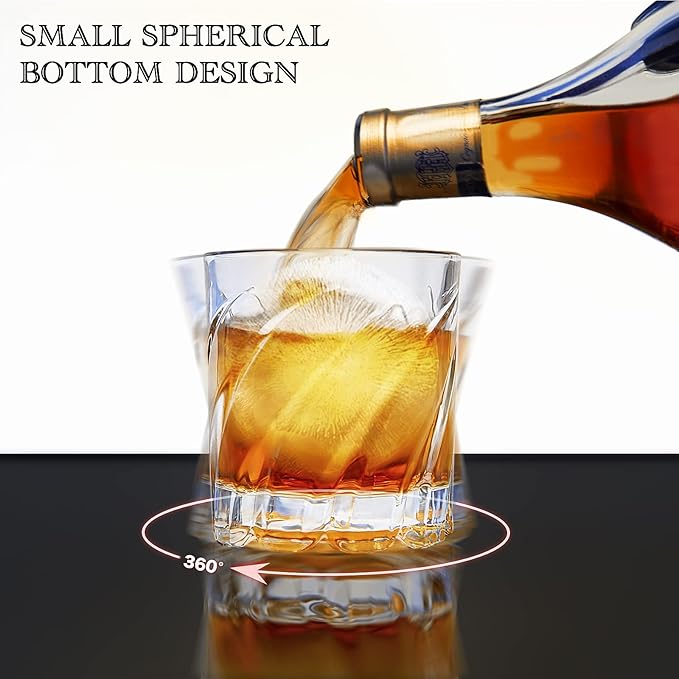 Whiskey Glasses with 4 Iceball molds and a Luxury Box, Old Fashioned Whiskey Glasses, Gifts for Dad from Daughter Son Kids, Best Father Ever Whiskey Glass, Gifts for Husband-Ruum Studio Home