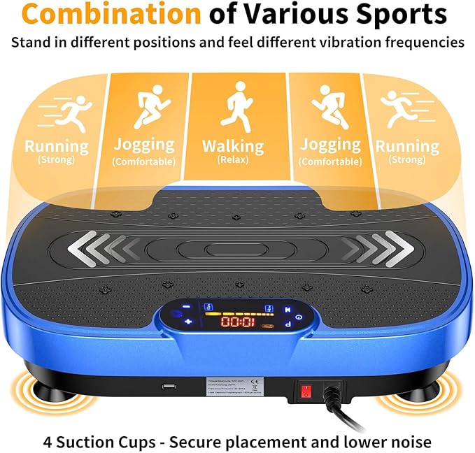 Vibration Plate Exercise Machine, Vibrating Plate Machine with Bluetooth for Lymphatic Drainage, Vibration Platform for Women Men Full Body Weight Loss-Ruum Studio Home