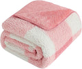 LURKA Checkered Sherpa Fleece Twin-Size Bed Blanket - Extra Thick and Warm Winter Soft Fuzzy Plush Blanket for Couches, Beds & Pets, Powder Pink, 60x80 Inches-Ruum Studio Home