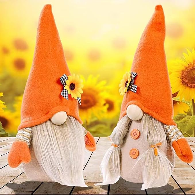 Fall Decoration for Home,Fall Decor Gnome Plush for Tiered Tray,Sunflower Plush Gnomes Autumn Gnomes Gifts Farmhouse Harvest Table Decoration,Thanksgiving Gnome Decor,Boy-Ruum Studio Home