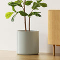 LE TAUCI 12 Inch Pots for Plants, Ceramic Large Plant Pot for Indoor Plants, Mid-Century Modern Flower Planter Pots with Drainage Hole and Removable Plug, Round Planter Pot, Reactive Glaze Blue Gray-Ruum Studio Home