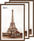 VCK 27x40 Brown Poster Frame 3 Pack, Wood Picture Frame with Exclusive Wood Grain, Wall Mounting Hanging-Ruum Studio Home