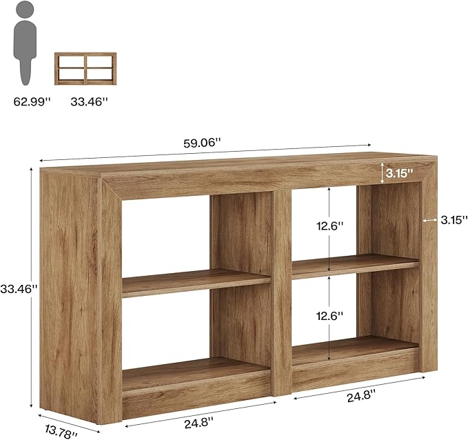 Tribesigns Farmhouse Console Table, Hallway Table for Entryway, Wood Console Behind Couch for Living Room, Hallway, Foyer, Oak-Ruum Studio Home