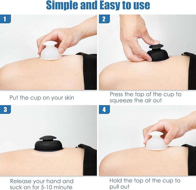 Silicone Cupping Therapy Sets 10pcs,Professional Vacuum Cupping for Myofascial Massage/Joint Pain/Anti Cellulite/Deep Muscle Relief & More(10pcs,Black+White)-Ruum Studio Home