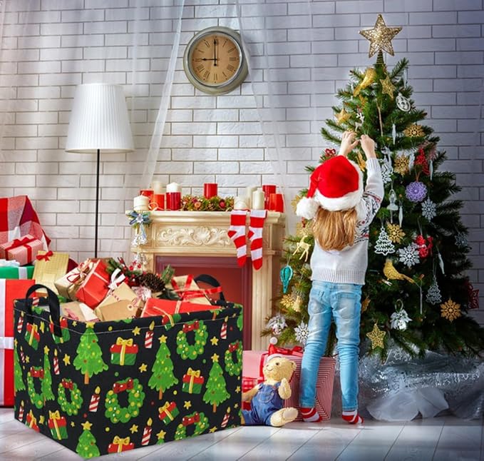 HIYAGON Rectangular Basket Box Organizer for Families - Baby Storage Bin for Boy and Girls - Christmas Room Decor-Ruum Studio Home