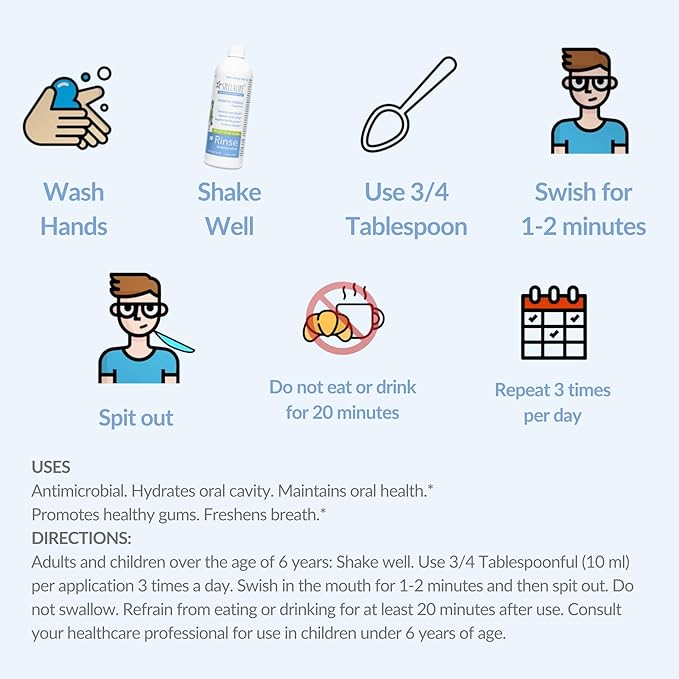 StellaLife Oral Rinse: Dry Mouth Mouthwash, Natural Daily Dental Hygiene for Healthy Gums, Fresh Breath, Sugar Free, Propolis, Xylitol, Advanced Healing After Dental Procedures (16 fl oz, Spearmint)-Ruum Studio Home
