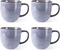 AmorArc 12oz Coffee Mugs, Ceramic Coffee Mugs set of 4 for Man, Woman, Dad, Mom, Modern Coffee Mugs with handle for Latte/Cappuccino/Milk/Cocoa. Dishwasher&Microwave Safe, Gray-Reactive Glaze-Ruum Studio Home