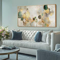 Gold Circle Modern Artwork Framed Abstract Wall Art Green Canvas Decor 24"x48" Wall Decorations for Bedroom Living Room Kitchen-Ruum Studio Home