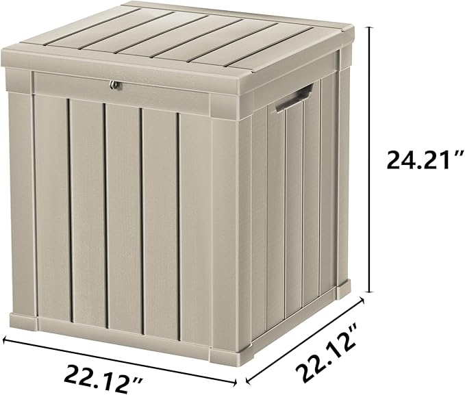50 Gallon Double-Wall Resin Deck Box - Lockable Waterproof Outdoor Storage Box, 515lbs Capacity & Doubles as Seating for Patio Furniture - Garden Tools, Pool Accessories (Brown)-Ruum Studio Home