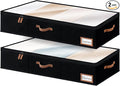StorageWorks Extra Large Under Bed Storage Containers with Handles and Label Holder, 2 Pack Ultra-thick Fabric Underbed Bins, Closet Organizer for Clothes, Blankets, Sweater-Ruum Studio Home