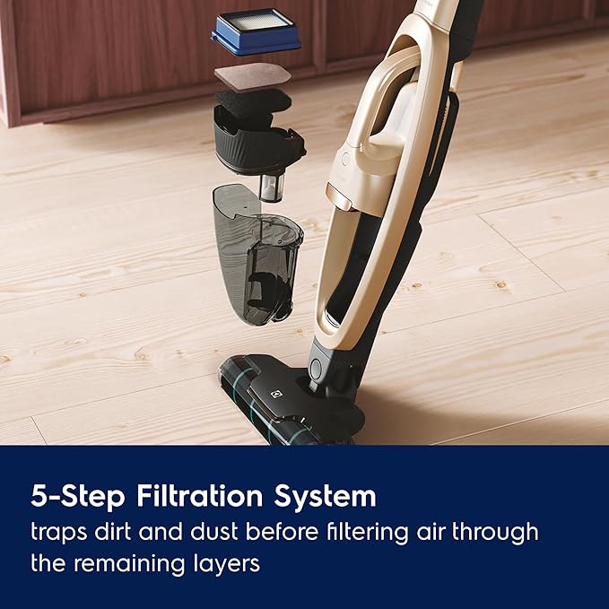 Electrolux WellQ7 Hard Floor Cordless 2-in-1 Vacuum with PowerPro Roller for Hard Surfaces, 50-Minute Run Time, 2 Power Modes, Soft Sand-Ruum Studio Home