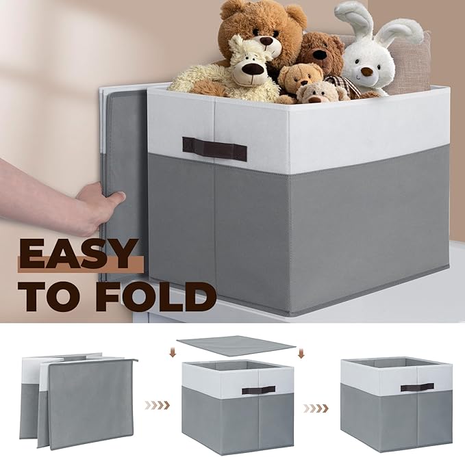 Criusia 8 Pack Closet Organizers and Storage Bins - Extra Large Storage Baskets for Organizing - Clothes Storage Bins for Shelves -Foldable Organizer Bins Totes for Toy Blanket, Dorm Room Essentials-Ruum Studio Home