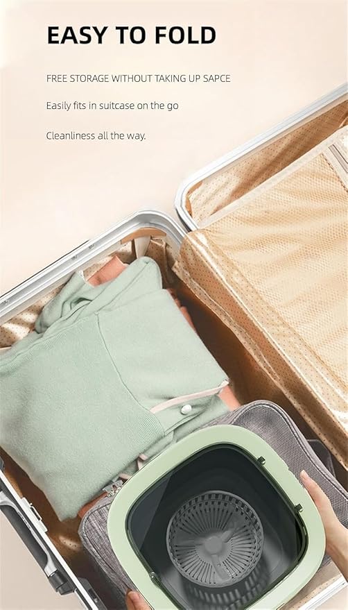 Portable Washing Machine, Mini Washer,16L Upgraded Large Capacity Foldable Washer.Deep Cleaning of Underwear, Baby Clothes and Other Small Clothes.Suitable for Apartments, Dormitories, Hotels.(Green)-Ruum Studio Home