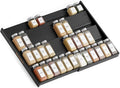 SpaceAid Bamboo Black Spice Drawer Organizer, (Need 3" Deep Drawer) Expandable 4 Tier Spices Rack for Cabinet, Kitchen Seasoning Storage Insert (Jars Not Included, From 12" to 23" Wide)-Ruum Studio Home