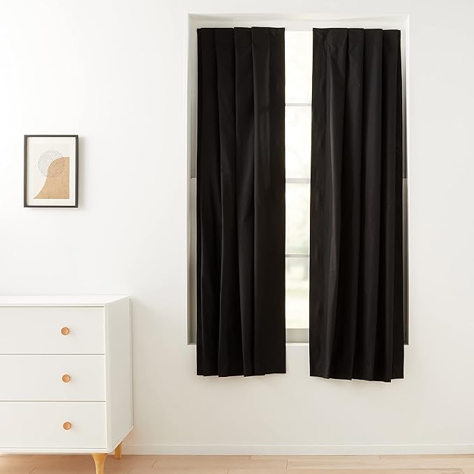 Amazon Basics Portable Blackout Curtain Shade with Suction Cups, 50"W x 78"L, 2-Pack, Black-Ruum Studio Home