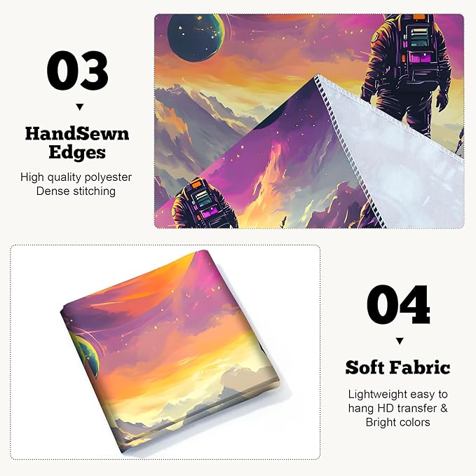 BVBOX Astronaut Space Blacklight Tapestry 79"x59", UV Reactive Astronaut Universe Galaxy Planet Glow in Dark Tapestries, Black Light Neon Upright Poster Wall Hanging Backdrop Decor for Bedroom Living Room-Ruum Studio Home