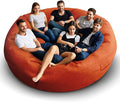 Bean Bag Chair for Adults 8FT,Soft Removable Cover for Teens/Girls Bedroom,Fluffy Giant Round Floor Beanbag Lounger Chairs (No Filler,Orange)-Ruum Studio Home