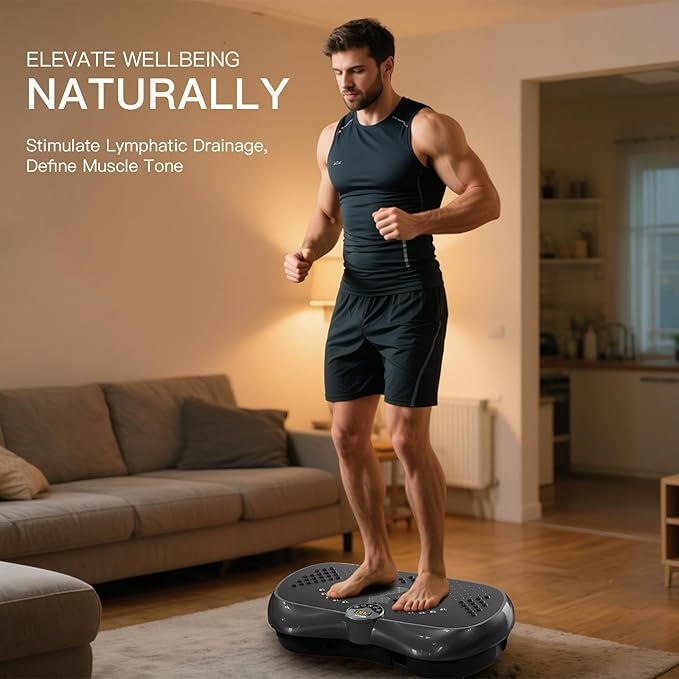 KRYLIX Vibration Plate Machine Exercise Platform for Whole Body Vibration Workout Weight Loss Lymphatic Drainage Fitness Platform Exercise Machine Vibrating Platform for Women Men-Ruum Studio Home