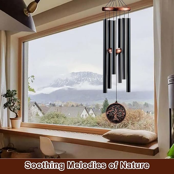 Memorial Wind Chimes for Loss of Loved One, Tree of Life Vintage Wind Chime for Outside, Sympathy/Memorial/Retirement/Festivals/Birthday Gift for Father/Mother/Lover (DIY 34" Tree of Life)-Ruum Studio Home