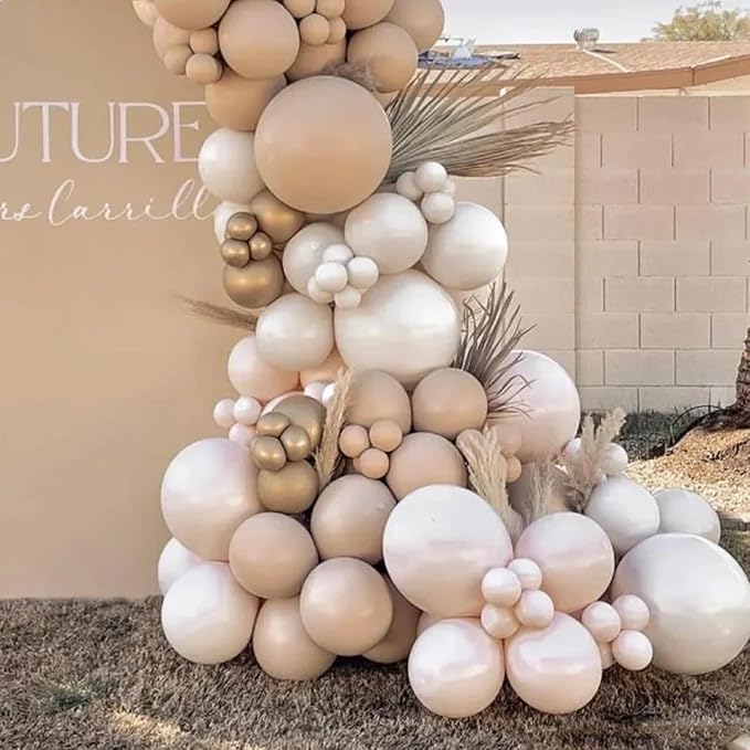 130pcs White Sand Balloons Different Sizes 18" 12" 10" 5" Off White Party Latex Balloons for Birthday Baby Shower Graduation Wedding Gender Reveal Anniversary Party Decorations-Ruum Studio Home