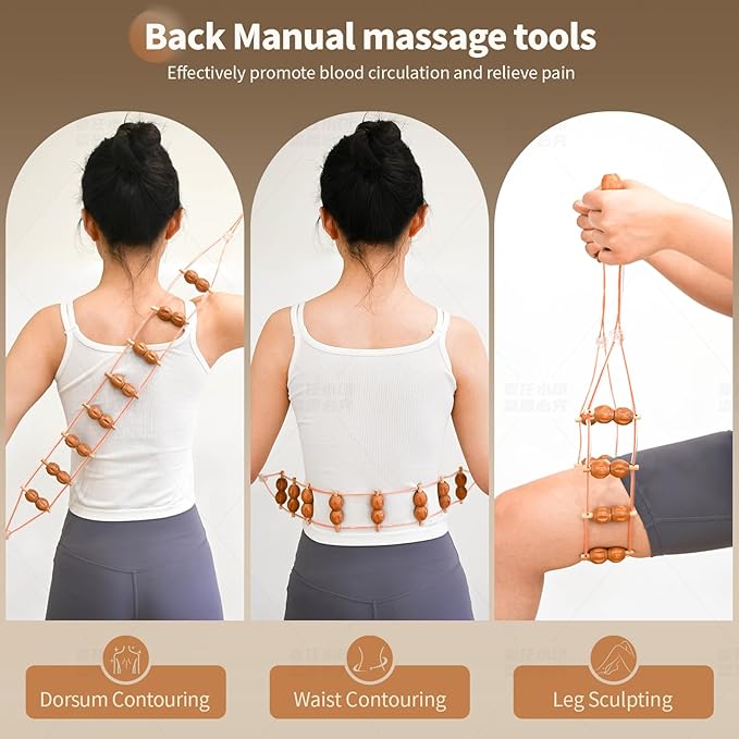 Wood Therapy Massage Tools 5-in-1 Lymphatic Drainage Massager for Muscle Pain Relief Maderoterapia Kit, Anti-Cellulite, Body Shaping&Contouring (set1)-Ruum Studio Home
