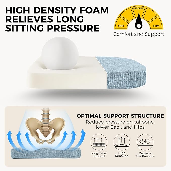 downluxe Indoor Chair Cushions for Dining Chairs, Soft and Comfortable Textured Foam Kitchen Chair Pads with Ties and Non-Slip Backing, 16" x 16" x 2", Light Blue, 2 Pack-Ruum Studio Home