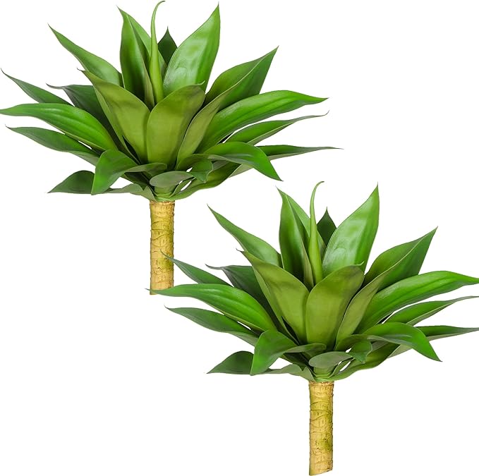 Artificial Agave Plants,Large UV Resistant Fake Agave Planters for Indoor and Outdoor Decorating Artificial Plants for Outdoors Plants(2Pack, 22")-Ruum Studio Home