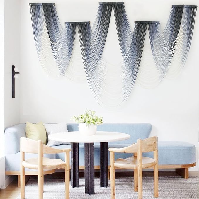 IOWER Large Macrame Wall Hanging Decor Dip-Dyed Macrame Wall Decor Wall Art Craftsmanship Fiber Art Boho Chic Wall Decor Modern For Bedroom Livingroom Backdrop-Ruum Studio Home