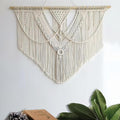 guzhiou large macrame wall hanging - Boho Tapestry Macrame Wall Decor Art- Chic Bohemian Handmade Woven Tapestry Home Decoration for Bedroom Living Room Apartment Wedding Party - 43"x32" (Beige-A)-Ruum Studio Home