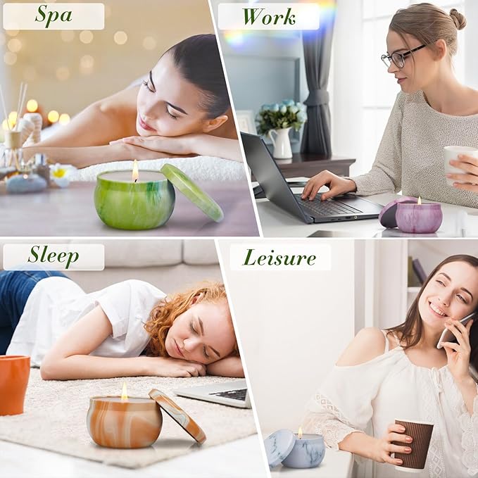 Scented Candles Gifts for Women, 8 Pack Candles for Home Scented, 8% Essential Oil Soy Candle, Stress Relief Gifts for Women, Aromatherapy Candle Set for Birthday, Thanksgiving-Ruum Studio Home