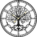 Tree of Life Wall Clock – Elegant 24-Inch Oversized Metal Farmhouse Decor for Living Room, Modern Battery Operated Wall Clock with Silent Operation-Ruum Studio Home