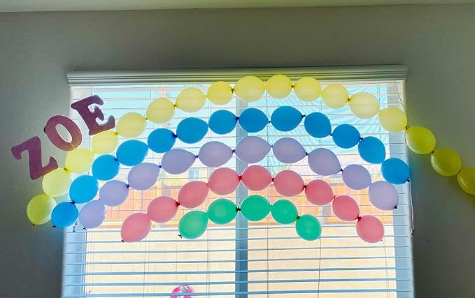 Pastel Rainbow Linking Balloons, 120PCS 6 Inch Colorful Quick Link Balloon Assorted, Multicolor Rainbow Connecting Balloons for Birthday Baby Shower Easter Independence Day Carnival Party Decorations-Ruum Studio Home